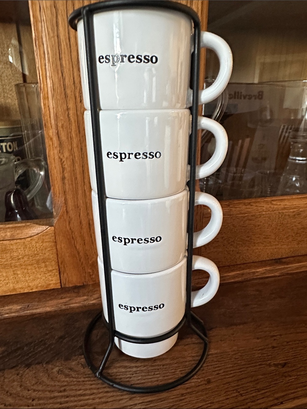 Espresso White Mugs with Black Rack - Espresso Brand